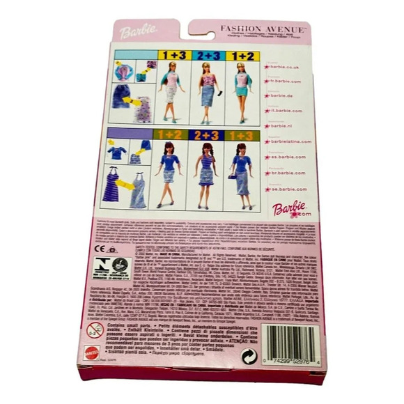 Vintage Barbie Fashion Avenue Doll Clothing Purple Blue Mattel 2002 New - Picture 2 of 7